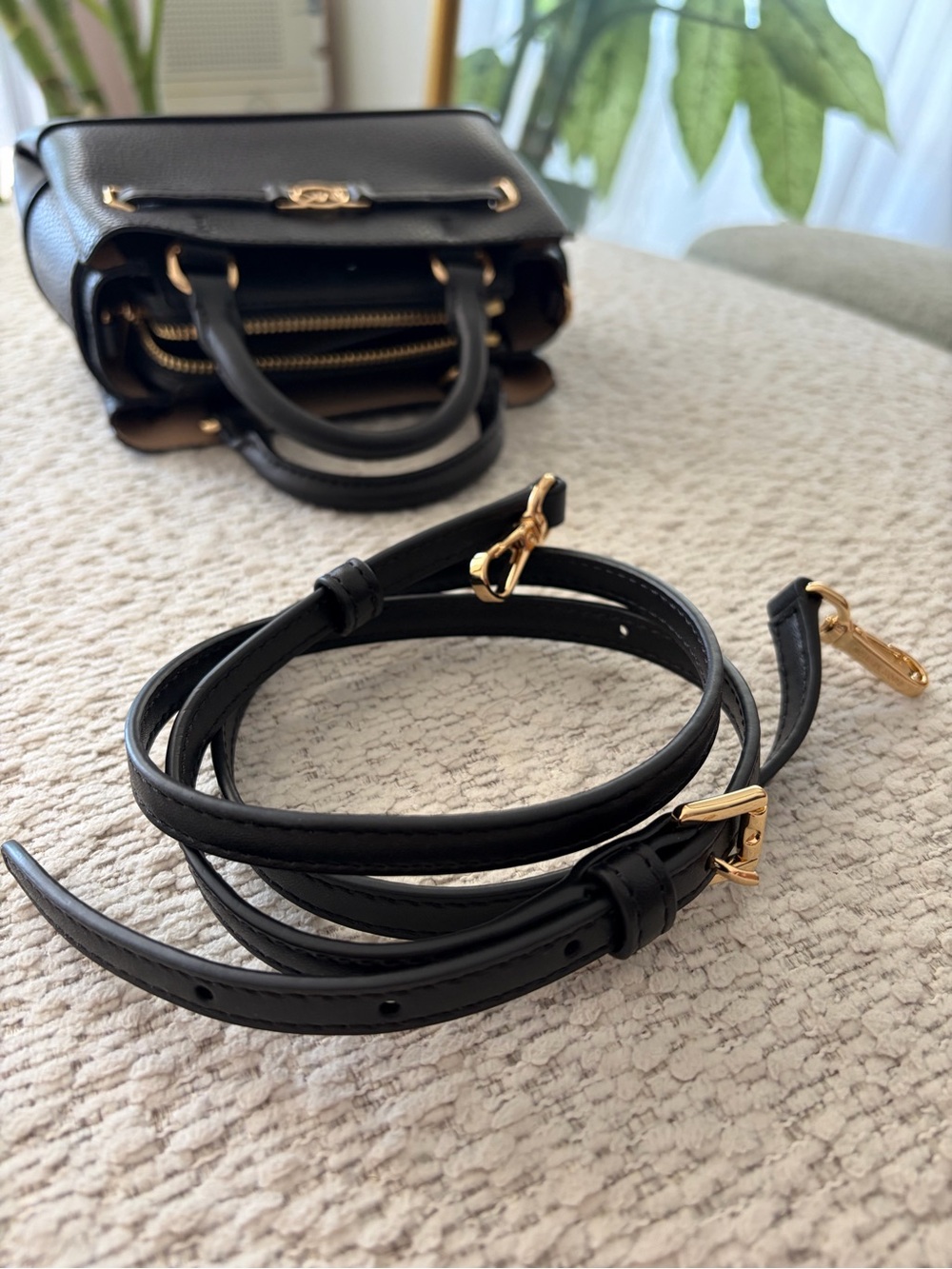 Michael Kors Reed Small Pebbled Leather Satchel with Gold Hardware - Picture 5 of 5